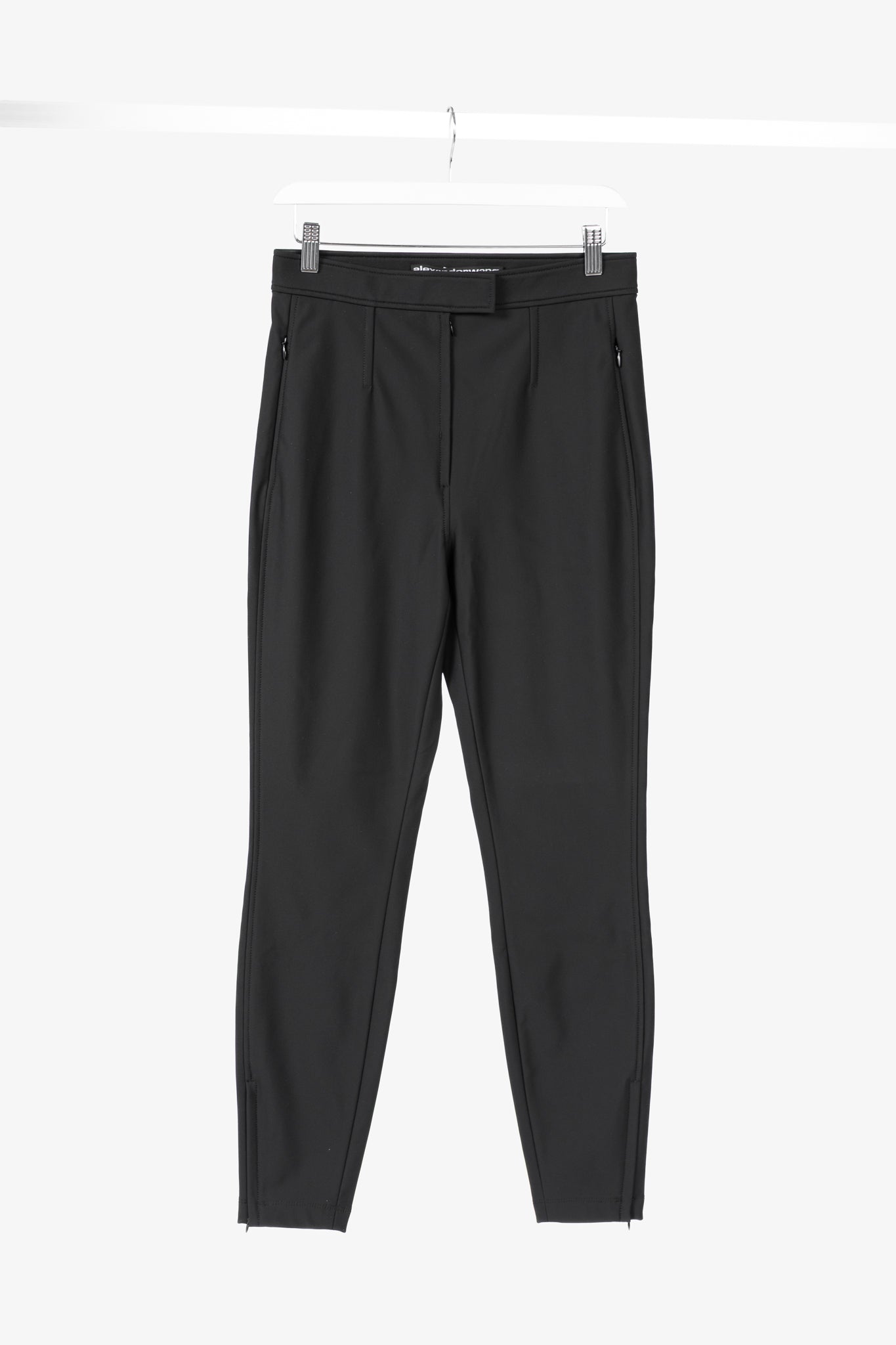 Alexander Wang Black Stretch Zip-Hem Trousers