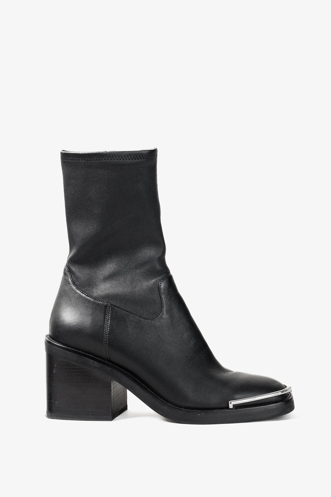 Alexander Wang Hailey Black Stretch Nappa Halo Boots