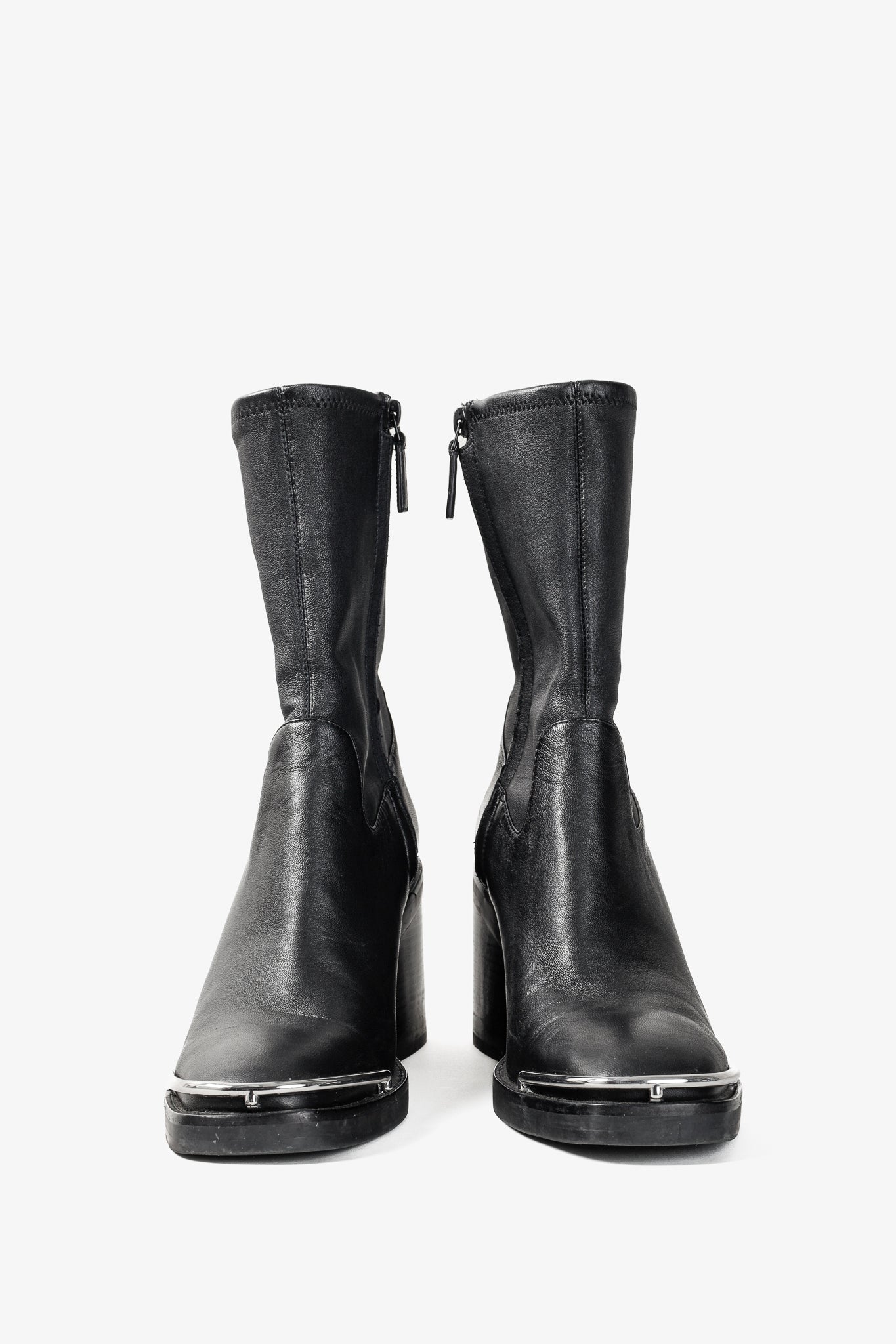 Alexander Wang Hailey Black Stretch Nappa Halo Boots