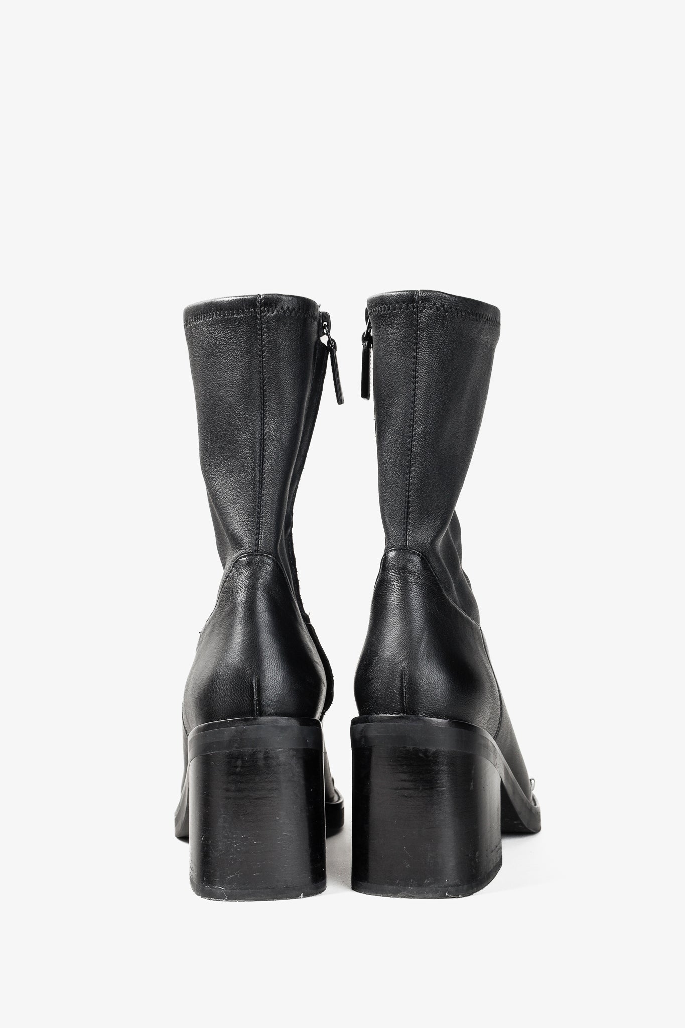 Alexander Wang Hailey Black Stretch Nappa Halo Boots