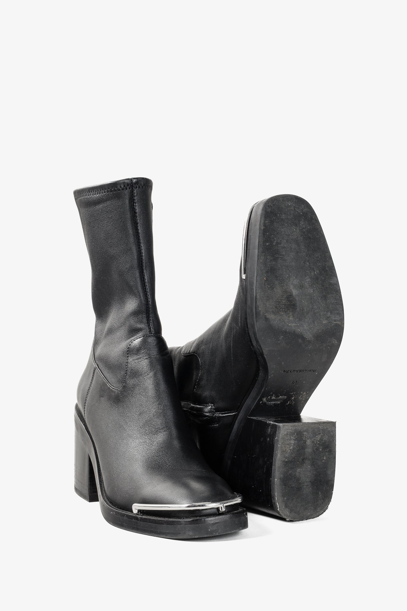 Alexander Wang Hailey Black Stretch Nappa Halo Boots