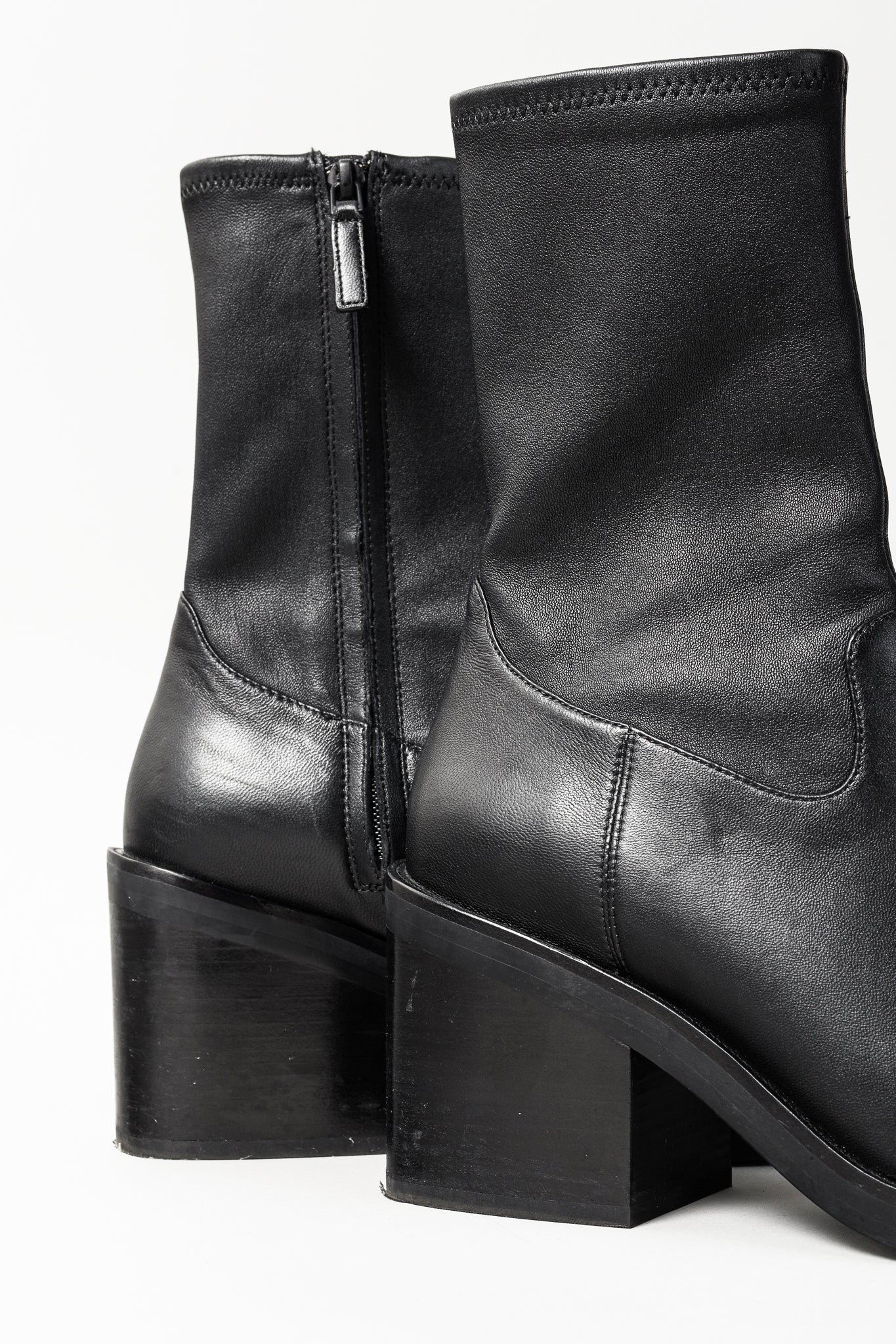 Alexander Wang Hailey Black Stretch Nappa Halo Boots