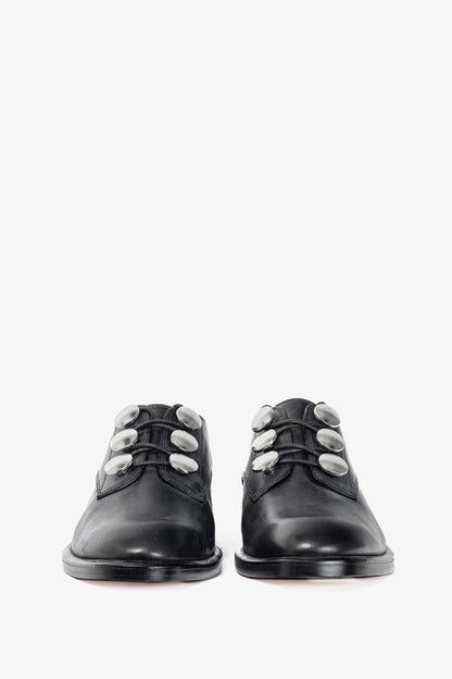 Alexander Wang Matilda Black Leather Button Derbies