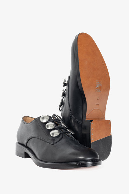 Alexander Wang Matilda Black Leather Button Derbies