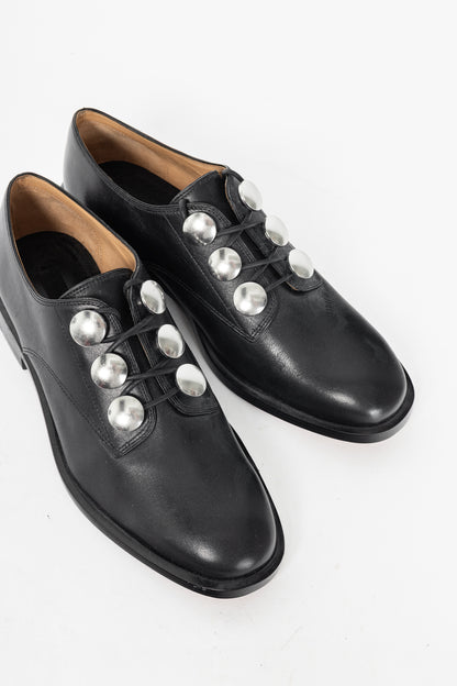 Alexander Wang Matilda Black Leather Button Derbies