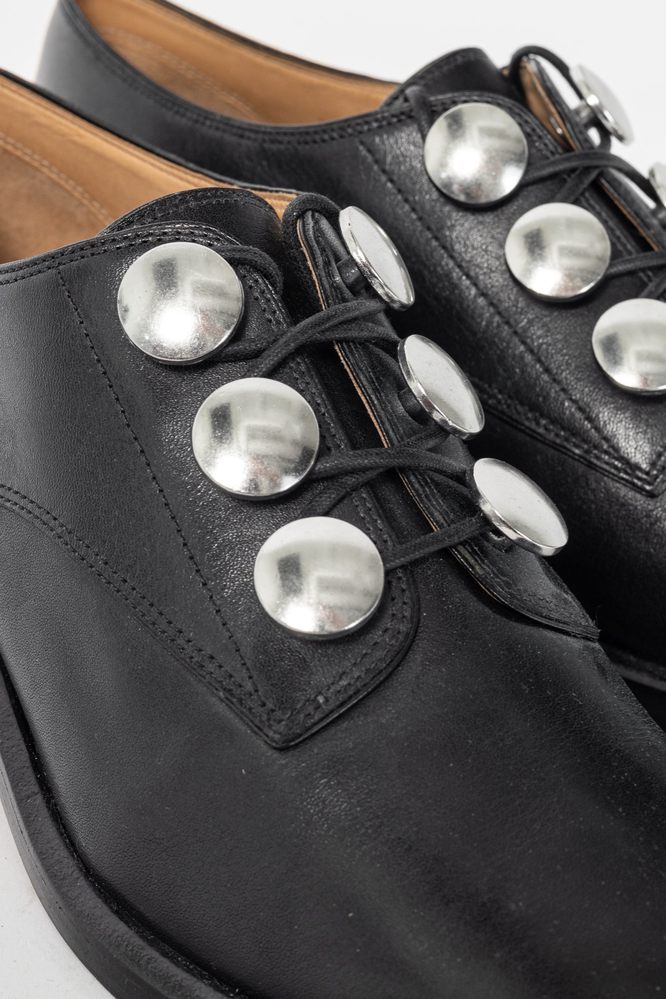 Alexander Wang Matilda Black Leather Button Derbies