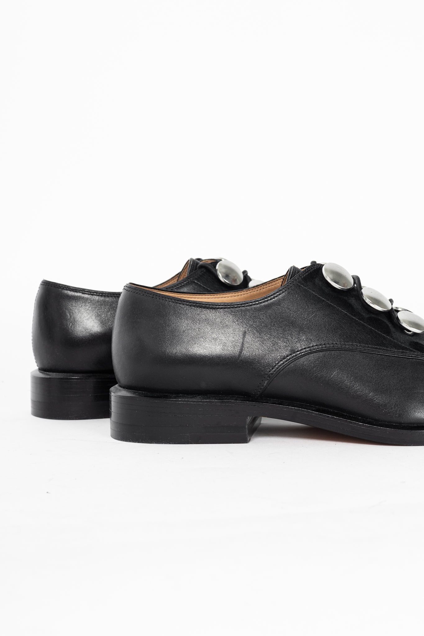 Alexander Wang Matilda Black Leather Button Derbies
