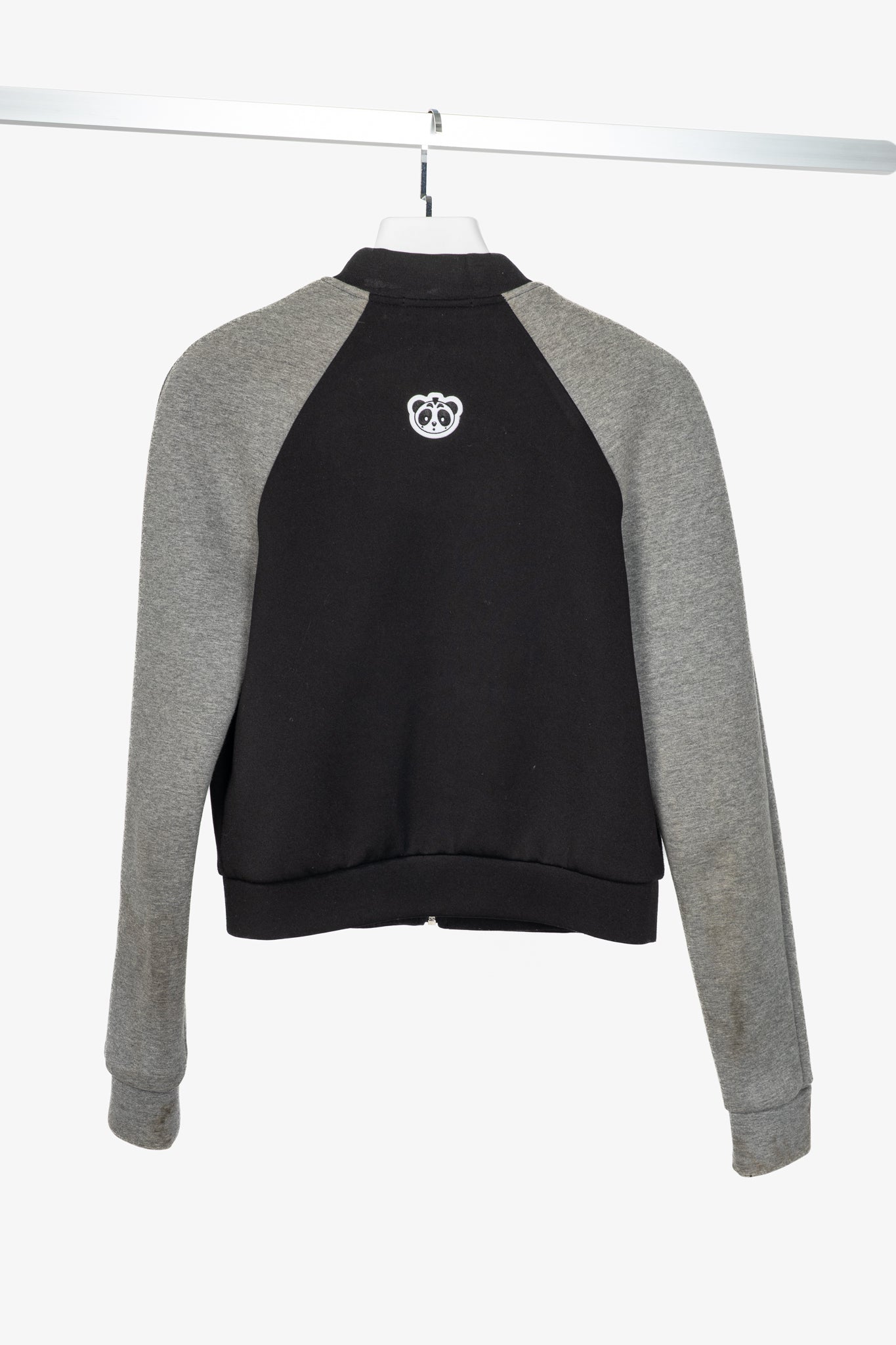 T by Alexander Wang Black & Grey Two-Tone Neoprene & Jersey Bomber Jacket