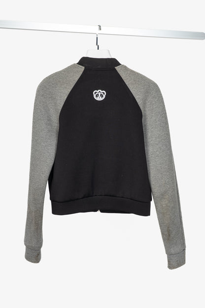 T by Alexander Wang Black & Grey Two-Tone Neoprene & Jersey Bomber Jacket