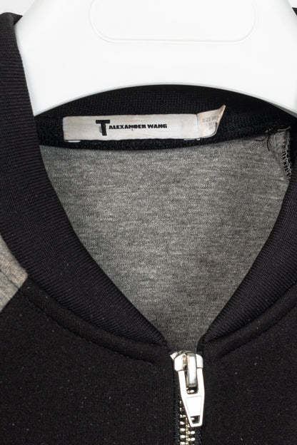 T by Alexander Wang Black & Grey Two-Tone Neoprene & Jersey Bomber Jacket