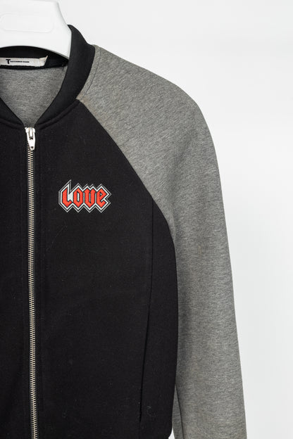 T by Alexander Wang Black & Grey Two-Tone Neoprene & Jersey Bomber Jacket