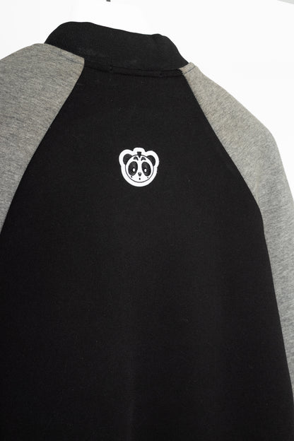 T by Alexander Wang Black & Grey Two-Tone Neoprene & Jersey Bomber Jacket