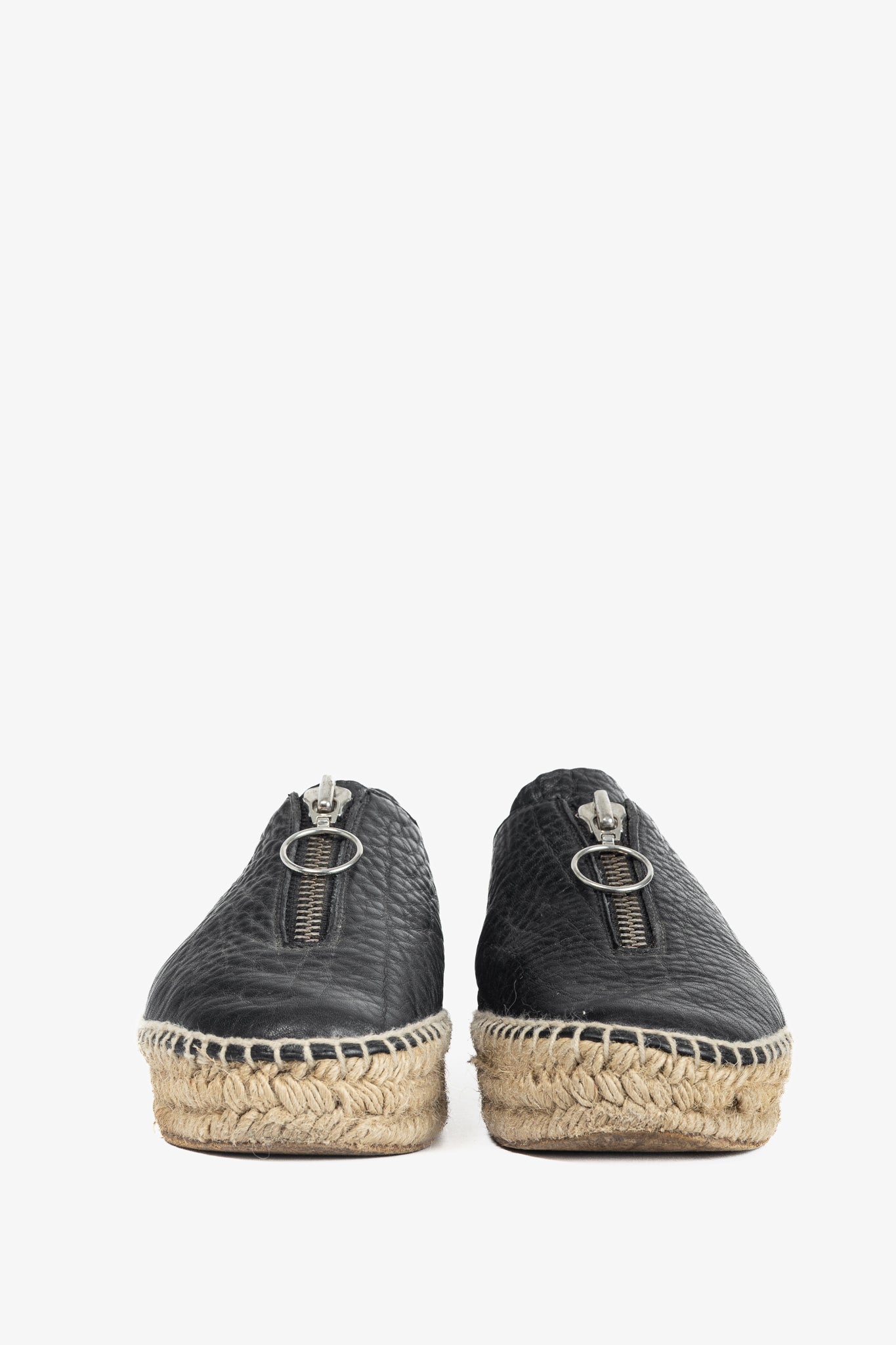 Alexander Wang Devon Black Leather Espadrille Sneakers