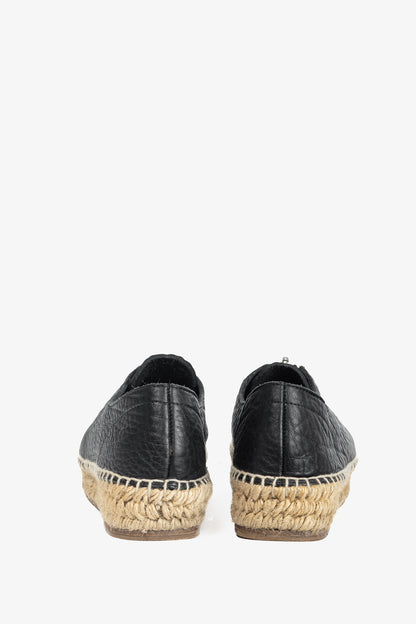Alexander Wang Devon Black Leather Espadrille Sneakers