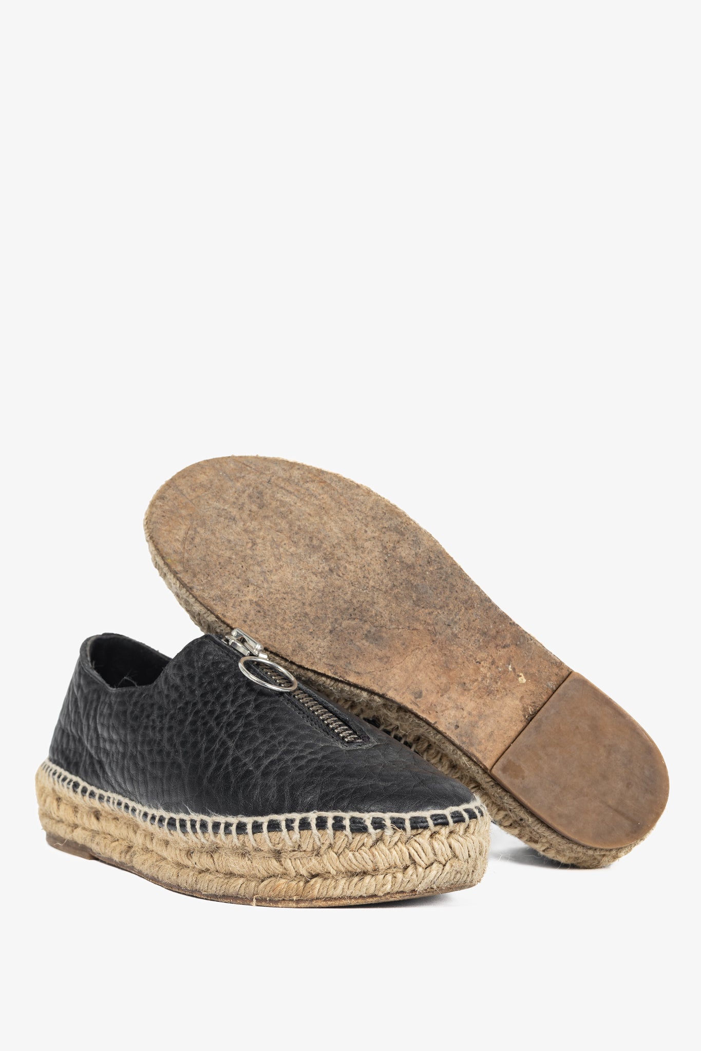 Alexander Wang Devon Black Leather Espadrille Sneakers