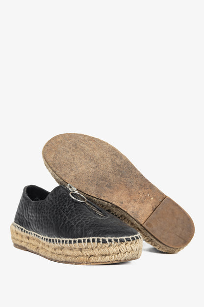 Alexander Wang Devon Black Leather Espadrille Sneakers