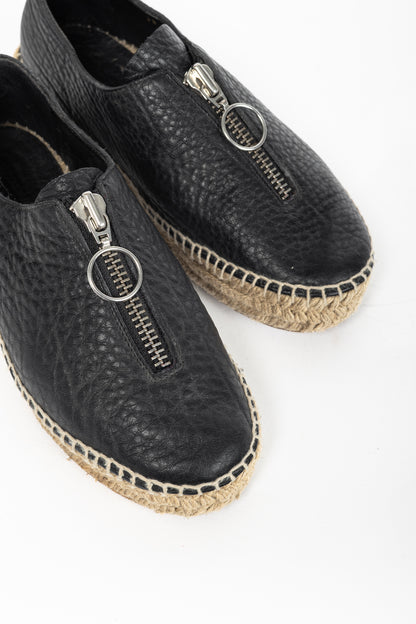 Alexander Wang Devon Black Leather Espadrille Sneakers