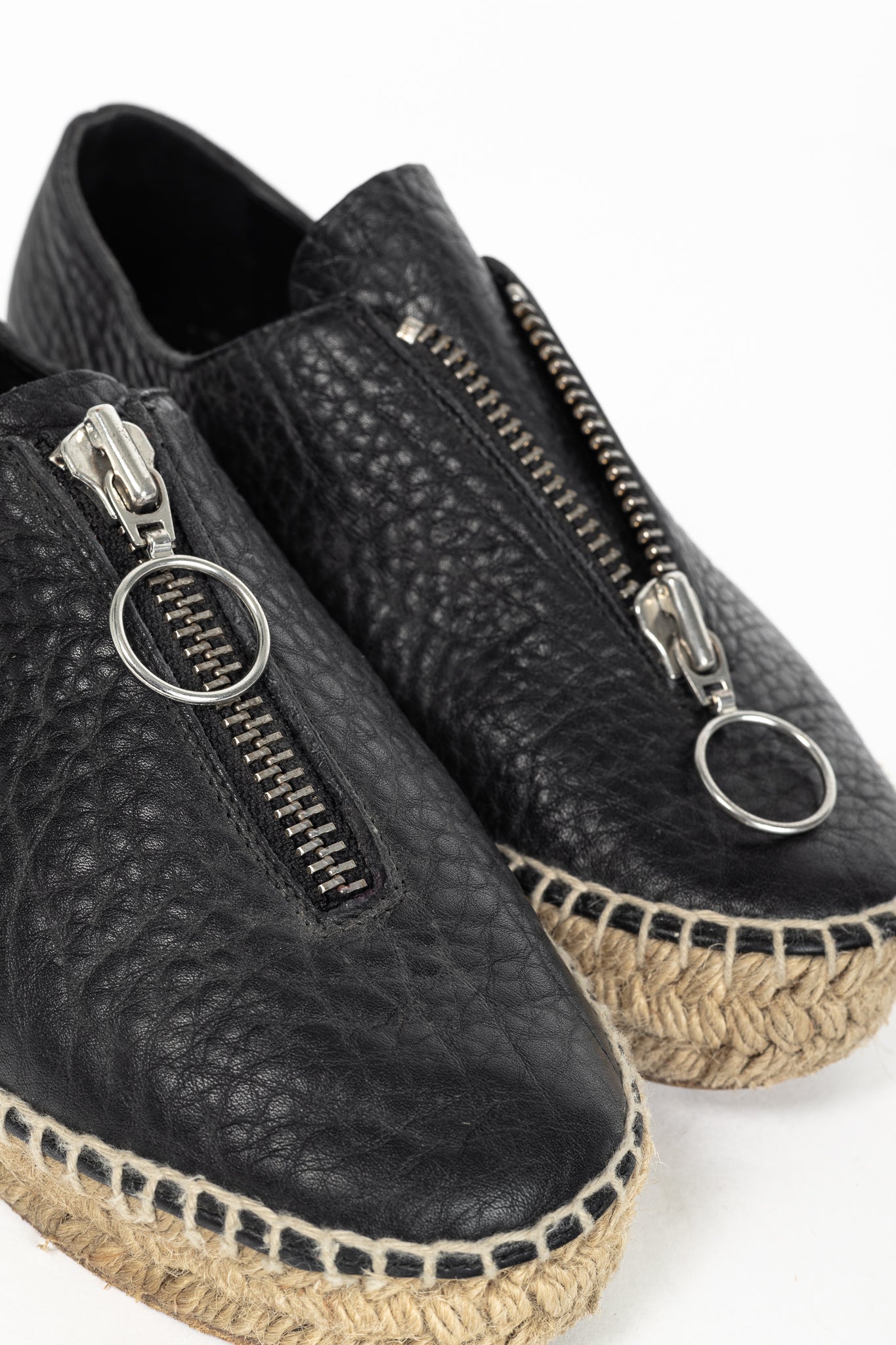 Alexander Wang Devon Black Leather Espadrille Sneakers