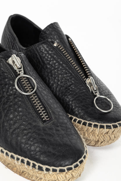 Alexander Wang Devon Black Leather Espadrille Sneakers