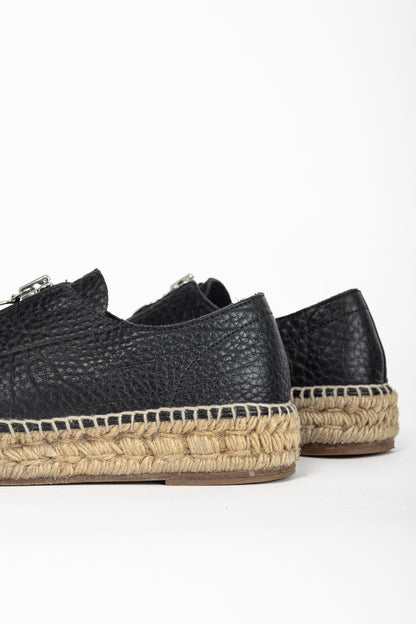 Alexander Wang Devon Black Leather Espadrille Sneakers