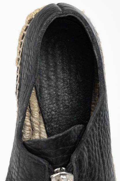 Alexander Wang Devon Black Leather Espadrille Sneakers