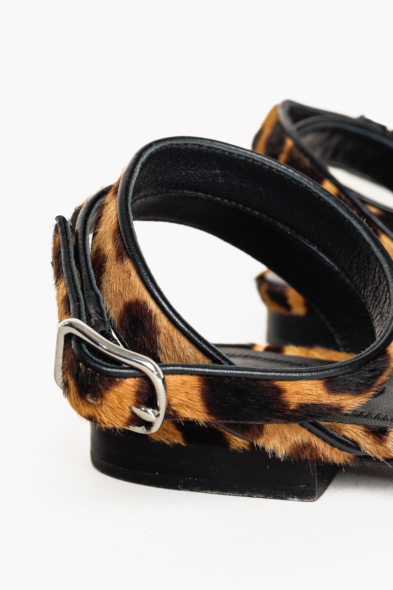 Alexander Wang Lara Leopard-Print Calf-Hair Pointed-Toe Flats