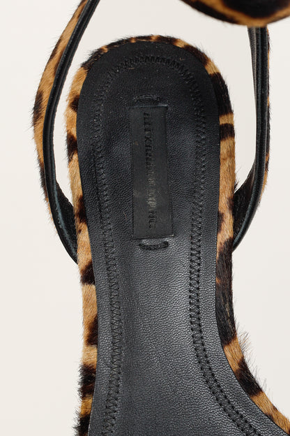 Alexander Wang Lara Leopard-Print Calf-Hair Pointed-Toe Flats