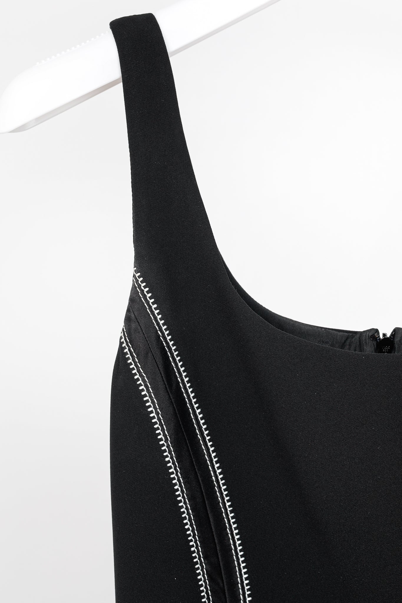 Altuzarra Sophia Black Crepe Satin-Trim Fluted-Hem Midi Dress