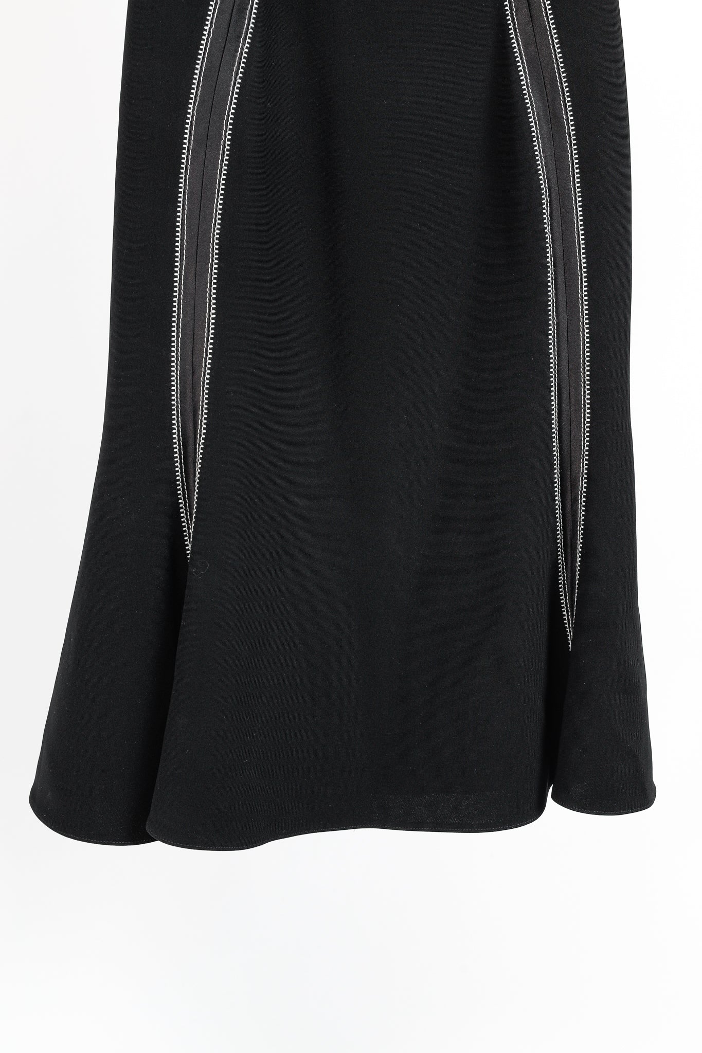 Altuzarra Sophia Black Crepe Satin-Trim Fluted-Hem Midi Dress