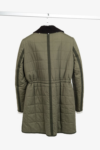 Altuzarra PF/15 Green Cotton Quilted Lamb-Fur Coat