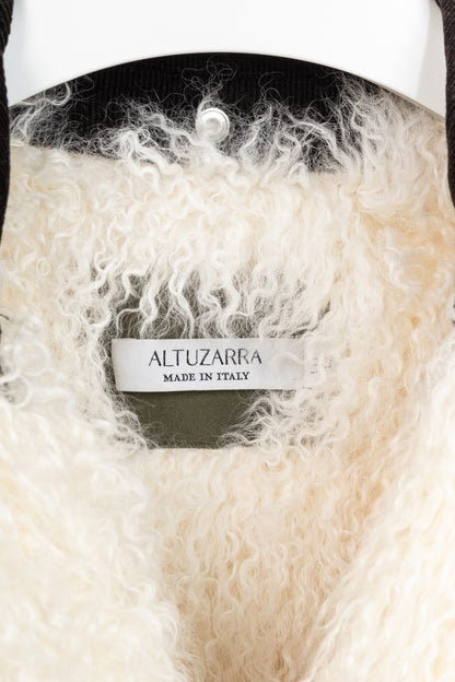 Altuzarra PF/15 Green Cotton Quilted Lamb-Fur Coat