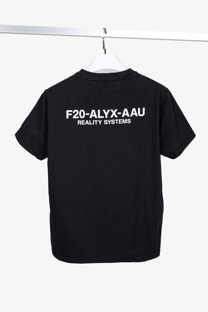 1017 ALYX 9SM AW/20 Black Visual "Reality Systems" Short Sleeve T-Shirt
