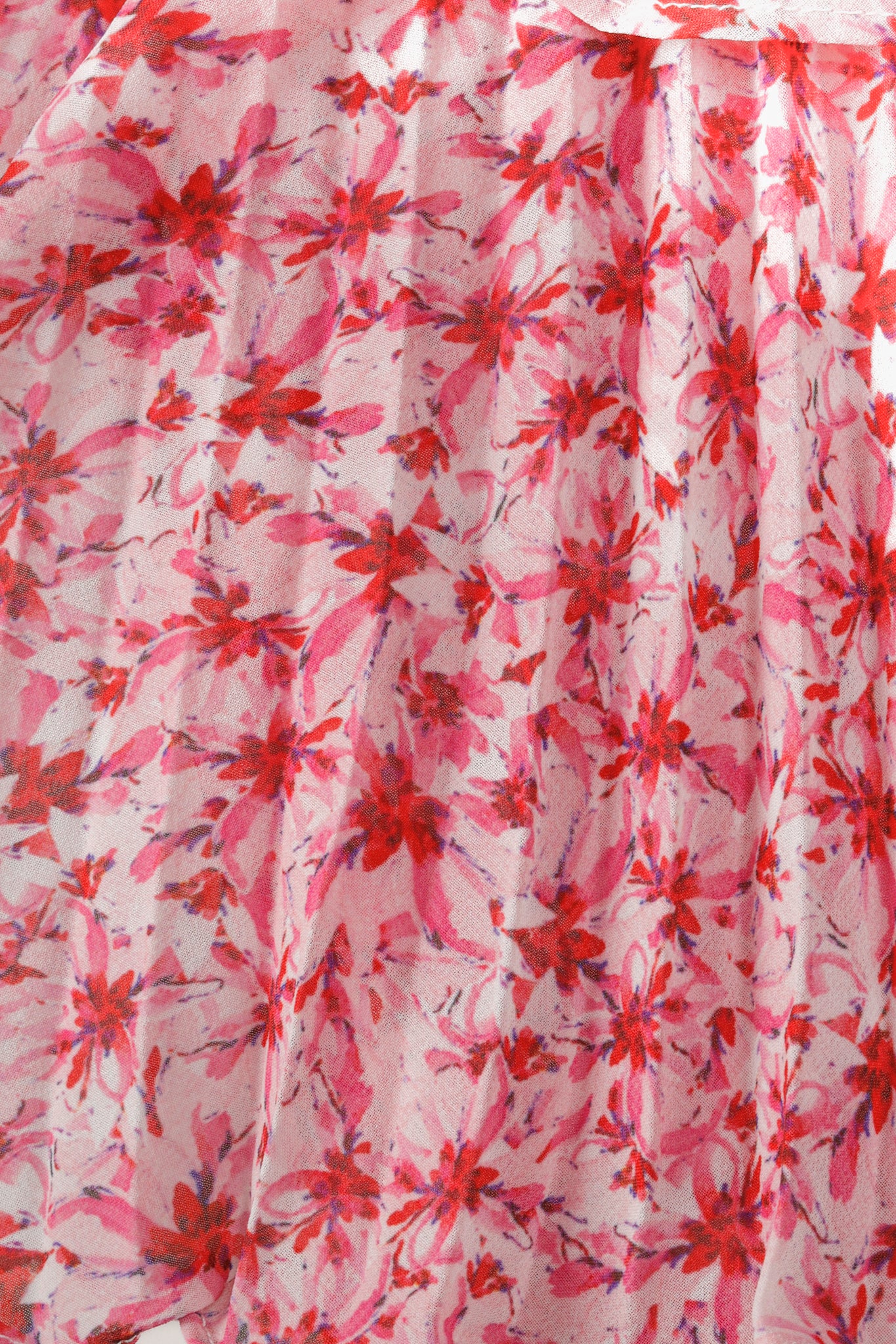 Amur Paisley Pink Floral Pleated Tiered Midi Skirt