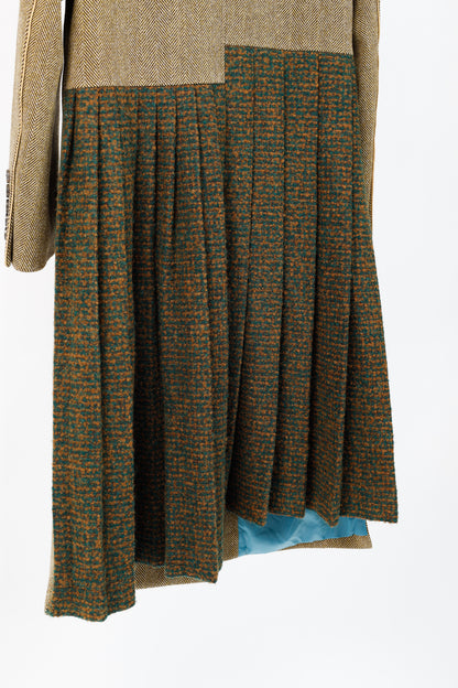 Andersson Bell Chloe Brown Herringbone Back Pleats Coat