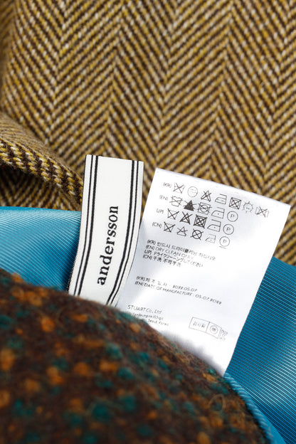 Andersson Bell Chloe Brown Herringbone Back Pleats Coat