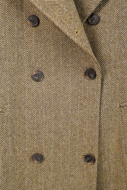 Andersson Bell Chloe Brown Herringbone Back Pleats Coat