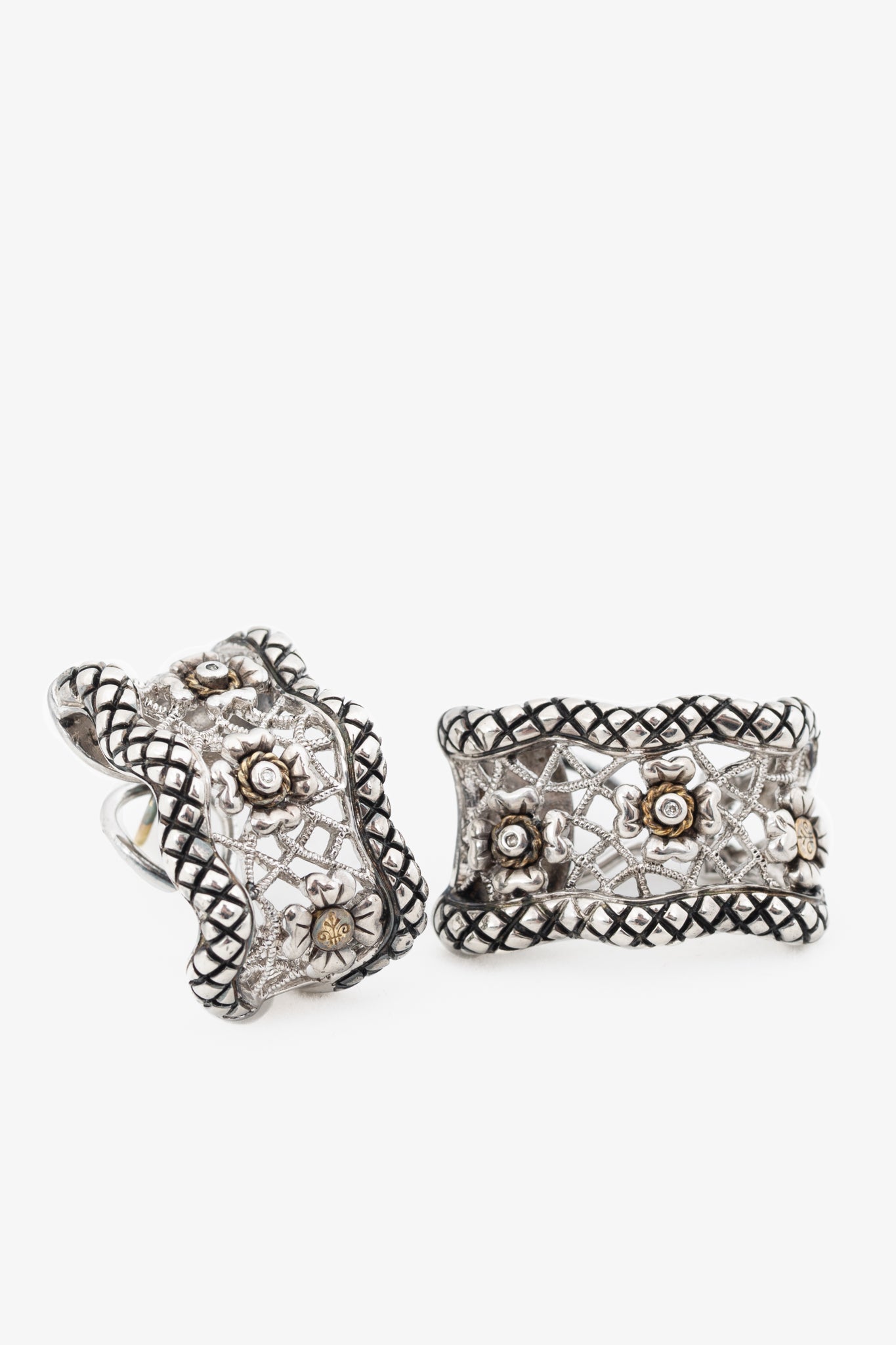 Andrea Candela Sterling Silver & 18k Gold Flower Cut-Out Earrings