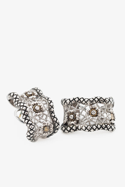 Andrea Candela Sterling Silver & 18k Gold Flower Cut-Out Earrings