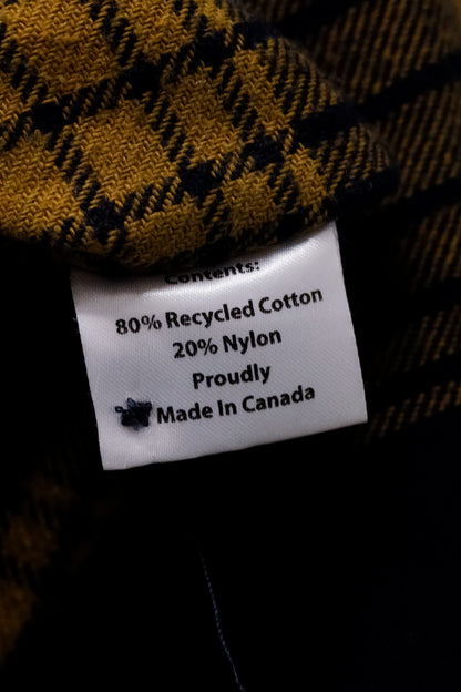 ANIÁN Yellow and Navy Plaid Flannel Shirt