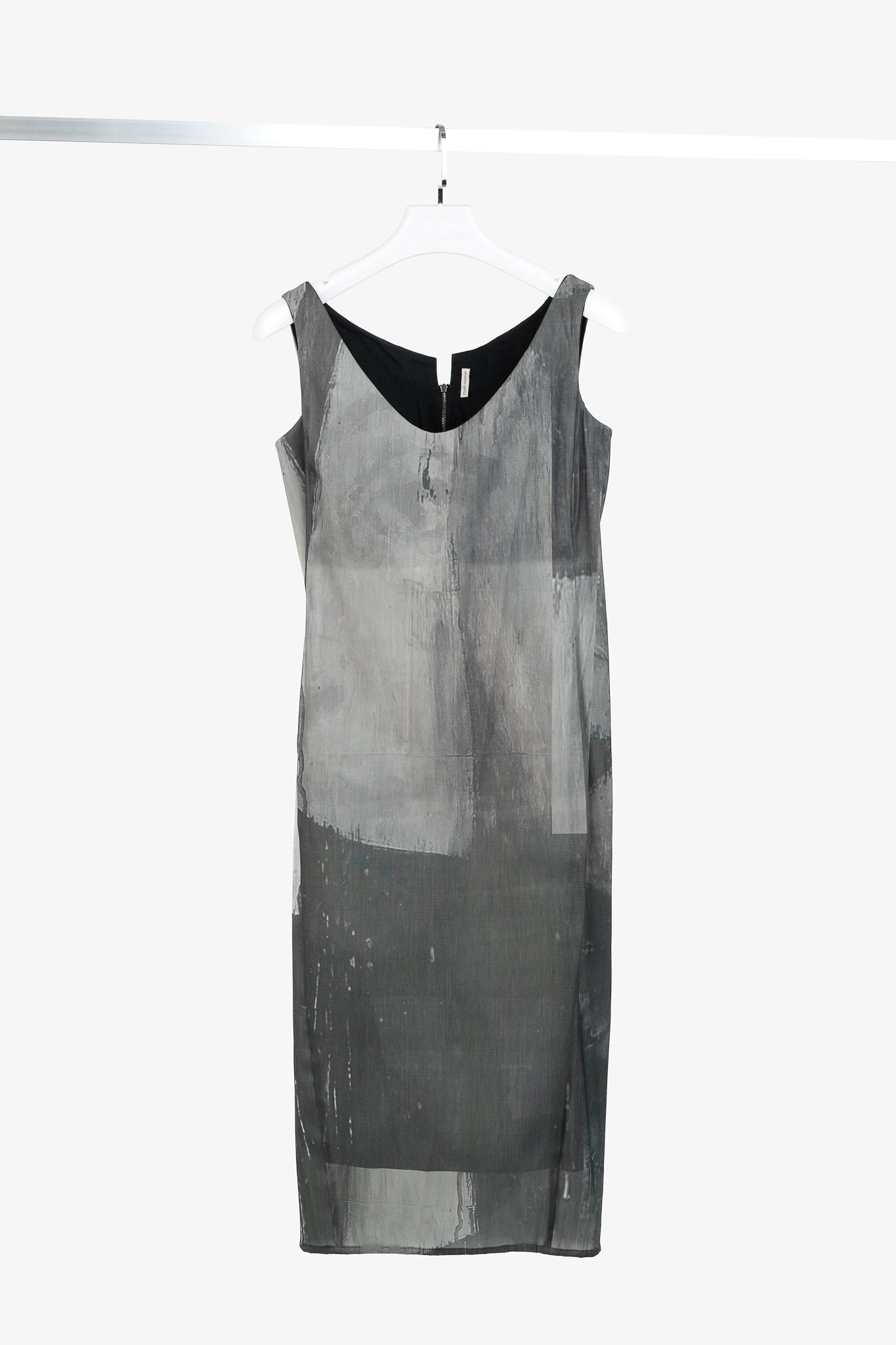 Annette Gortz SS/15 Dial Grey Graphic-Print Midi Dress