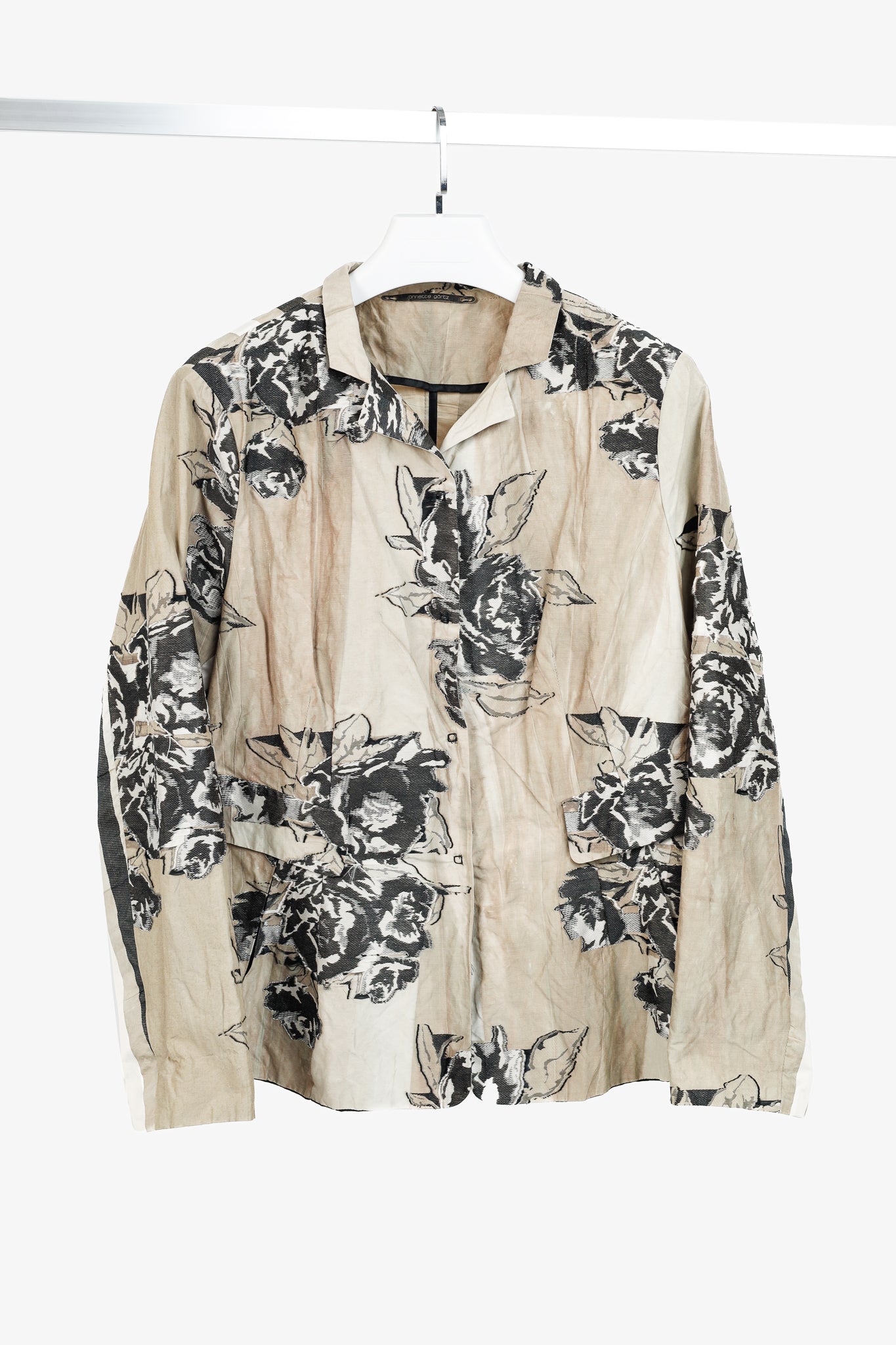 Annette Gortz SS/17 Minda Taupe Floral-Jacquard Blazer