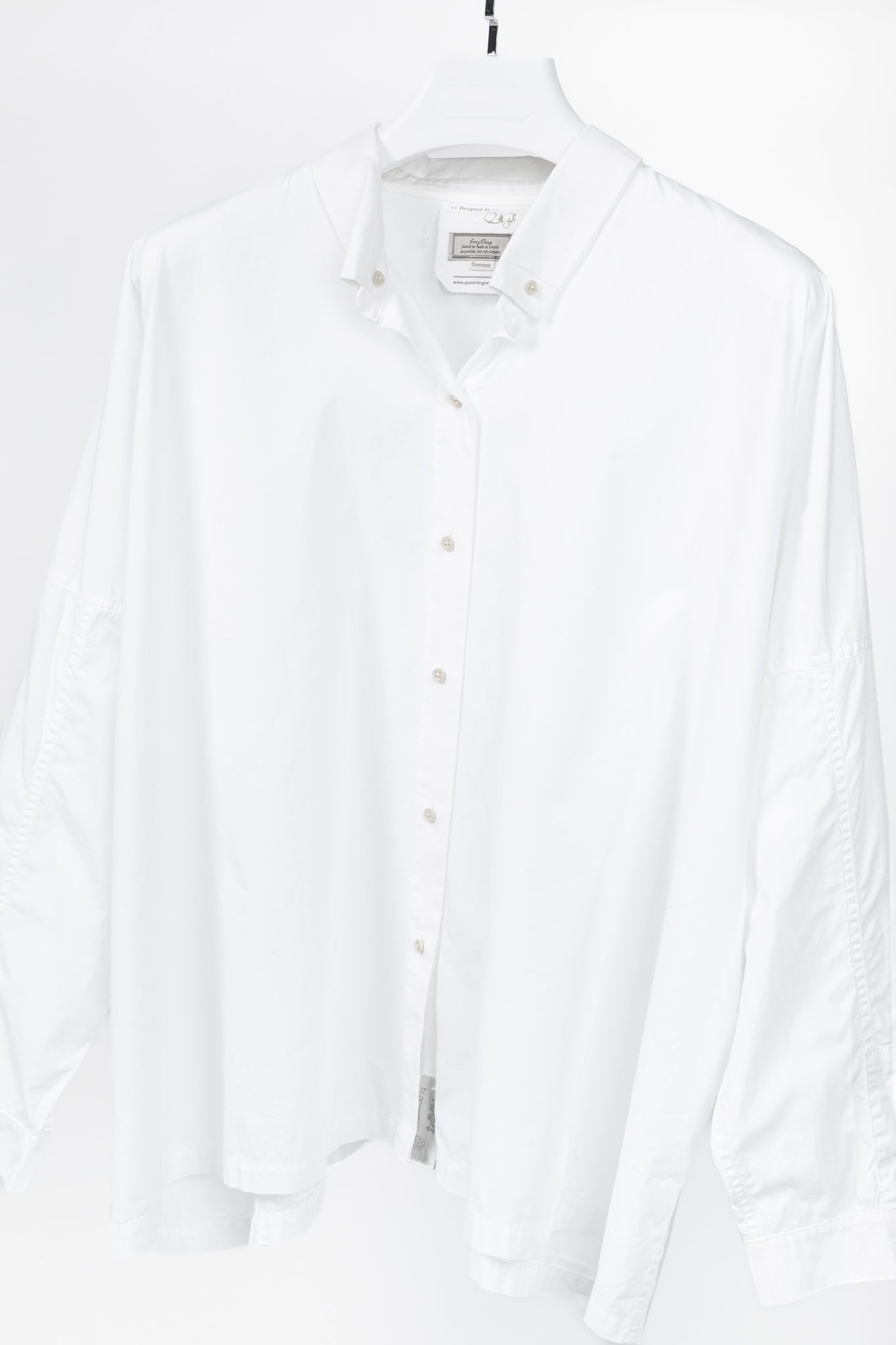 Annette Gortz SS/12 White Oversized Cotton Buttoned Shirt