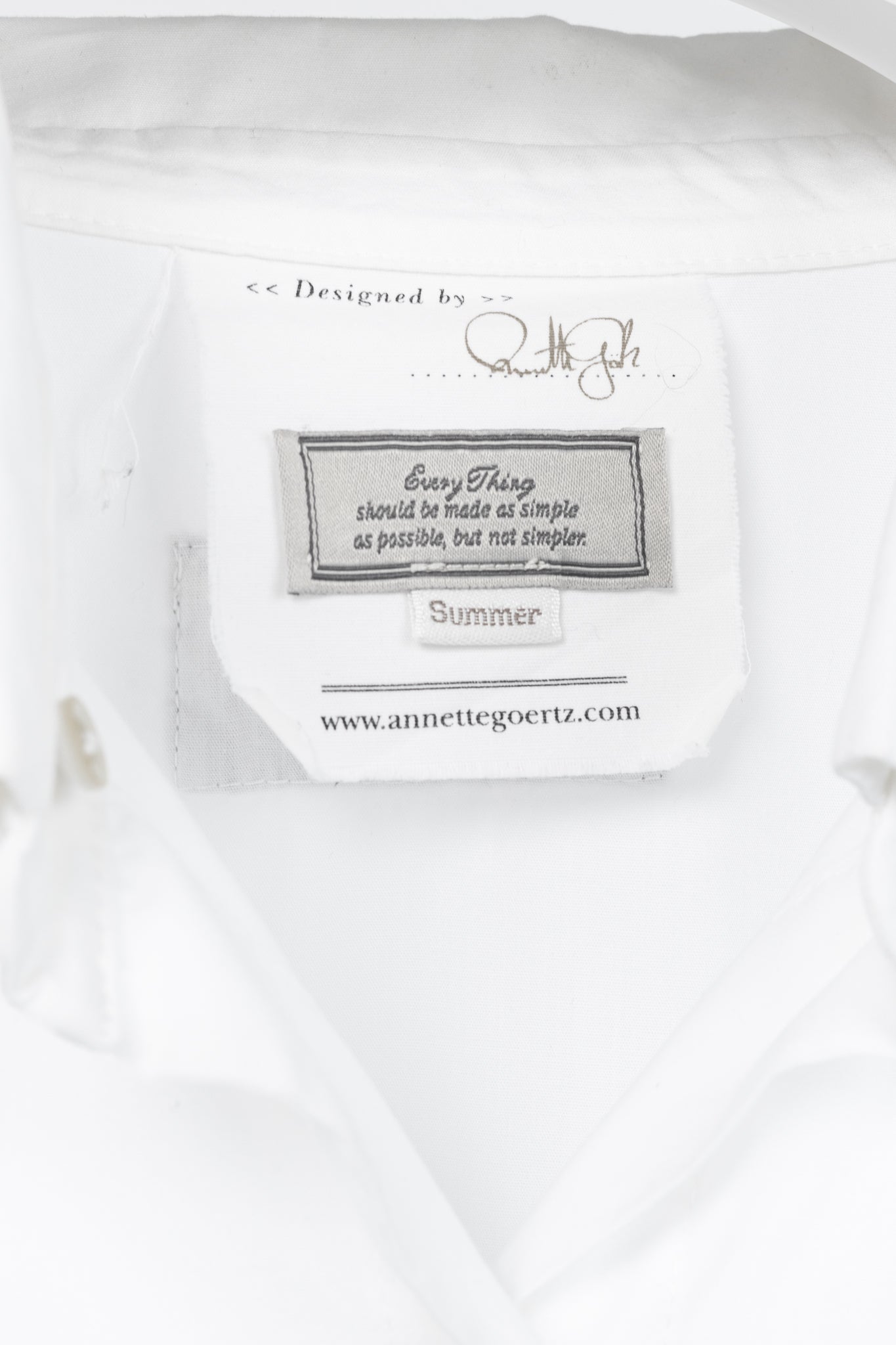 Annette Gortz SS/12 White Oversized Cotton Buttoned Shirt