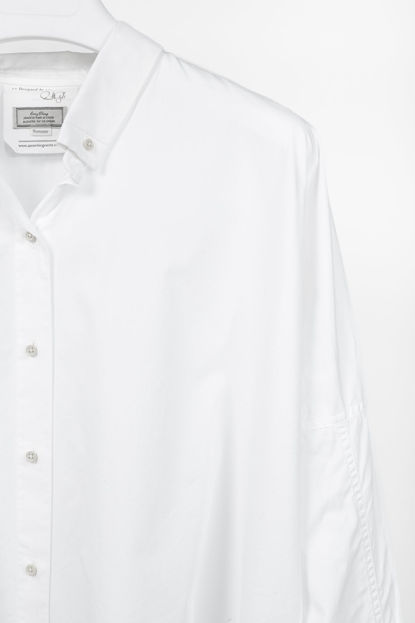 Annette Gortz SS/12 White Oversized Cotton Buttoned Shirt
