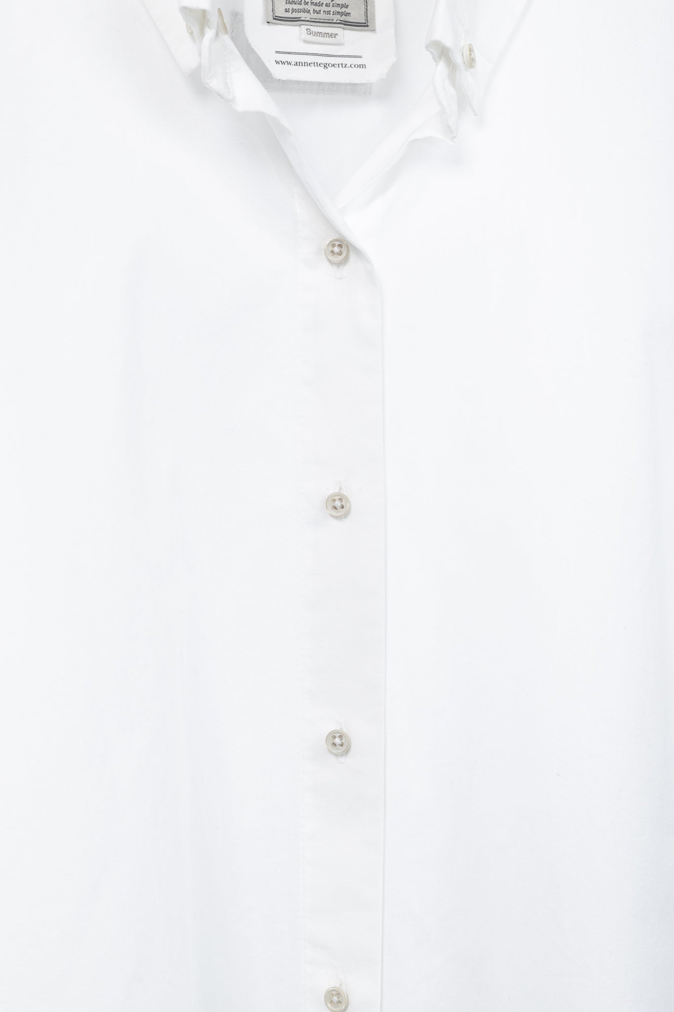 Annette Gortz SS/12 White Oversized Cotton Buttoned Shirt