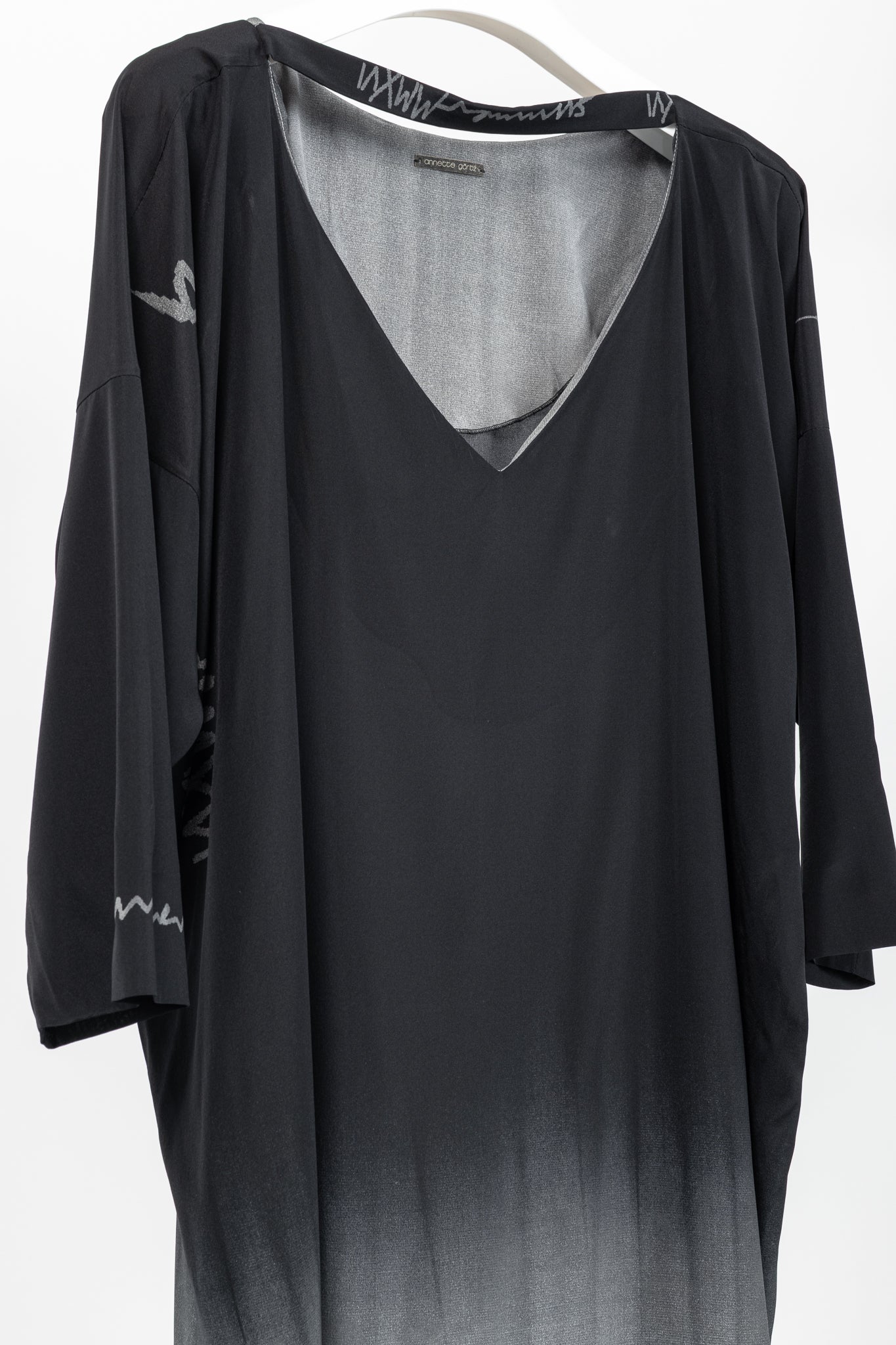 Annette Gortz SS/16 Caya Black & Grey Gradient Silk Mini Dress