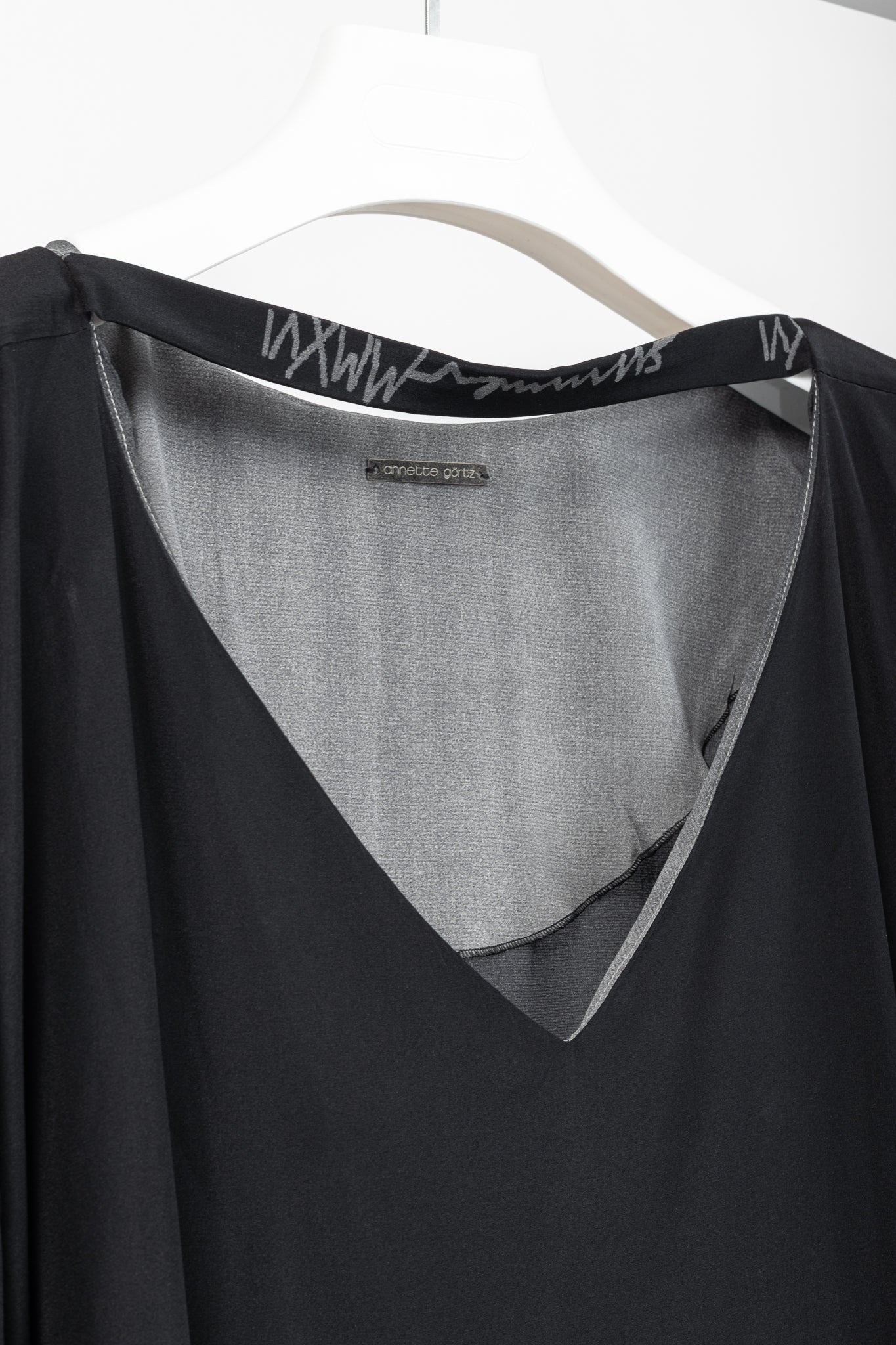Annette Gortz SS/16 Caya Black & Grey Gradient Silk Mini Dress