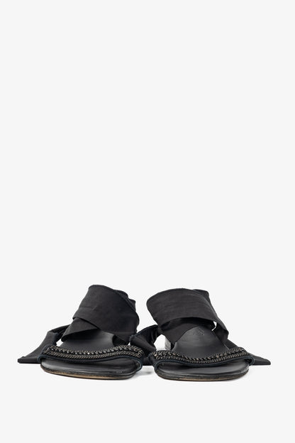 Annette Gortz Black Chain & Bead-Embellished Tie Sandals