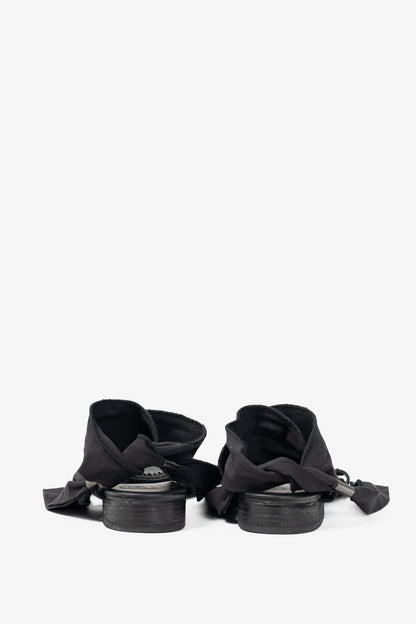 Annette Gortz Black Chain & Bead-Embellished Tie Sandals