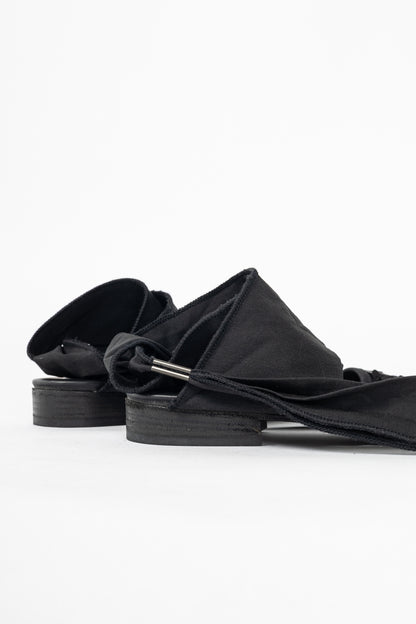Annette Gortz Black Sequin-Embellished Tie Sandals